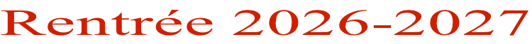 Rentrée 2026-2027